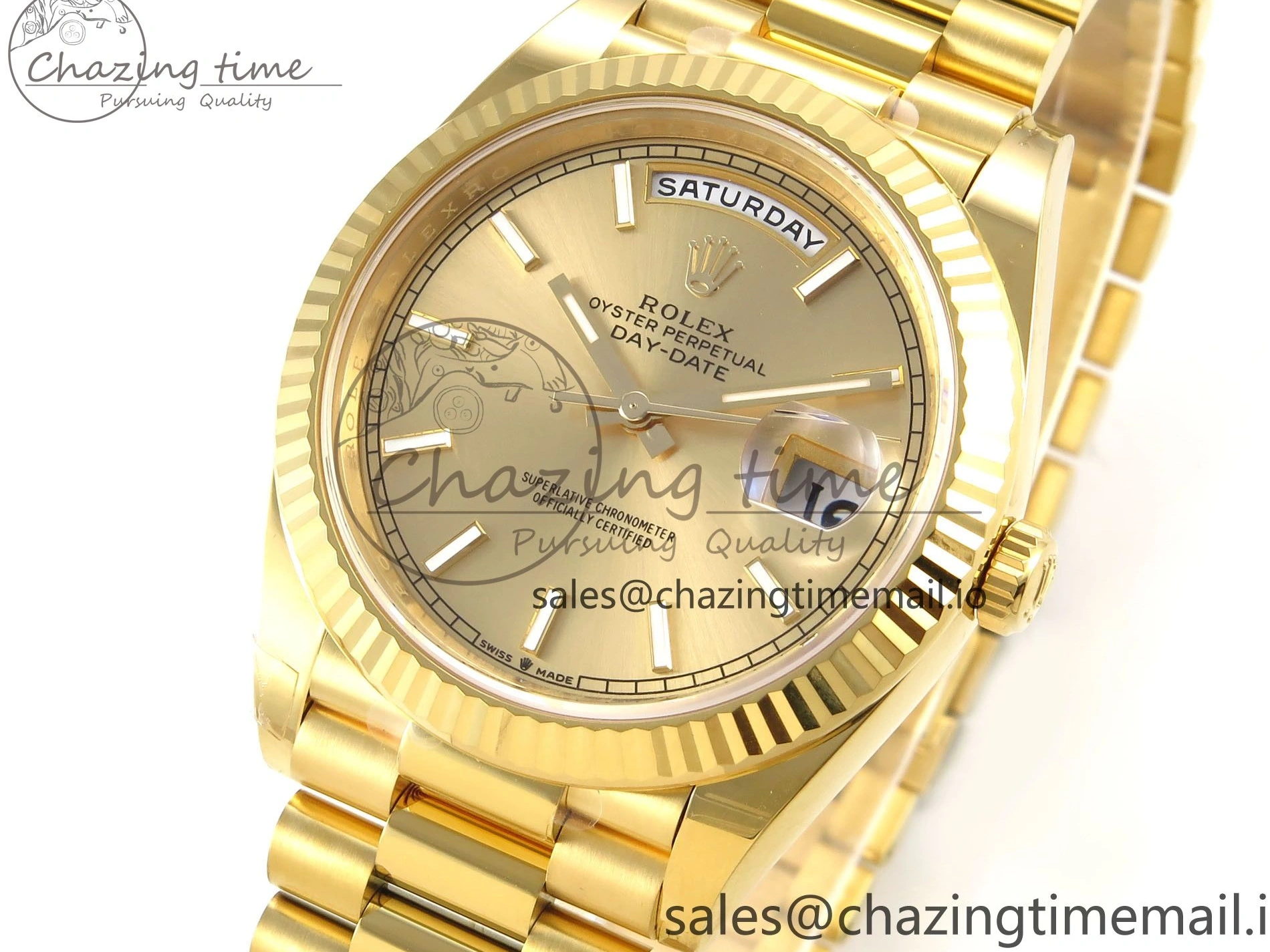 0508 Tailored Day Date 40 YG 228238 THBF 1:1 Best Edition YG Dial on President Bracelet VR3255 (Gain Weight) 952
